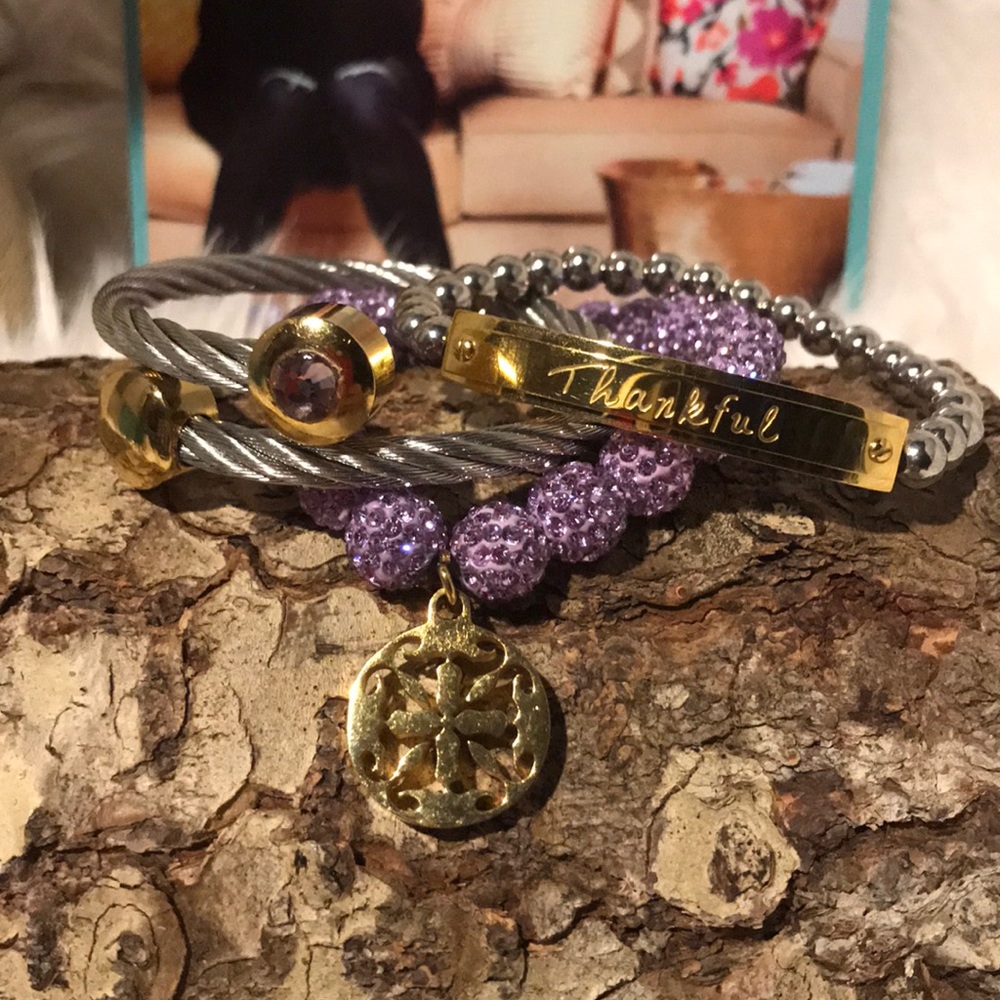3 Rustic cuff bracelets Hazel Thankful Emerson euc - Picture 3 of 8